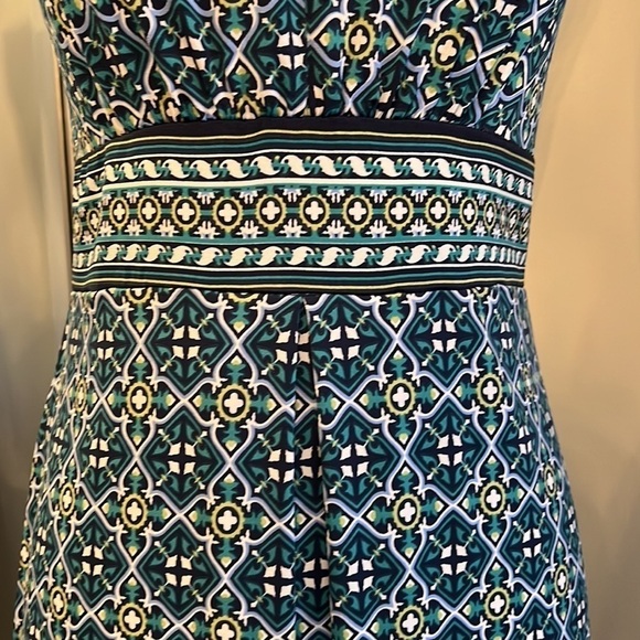 New Without Tags Max Studio Blue and Green VNeck Dress Size Small - Picture 3 of 12